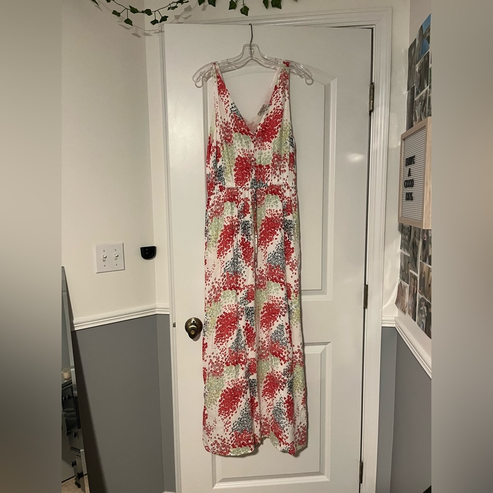 floral long v neck dress